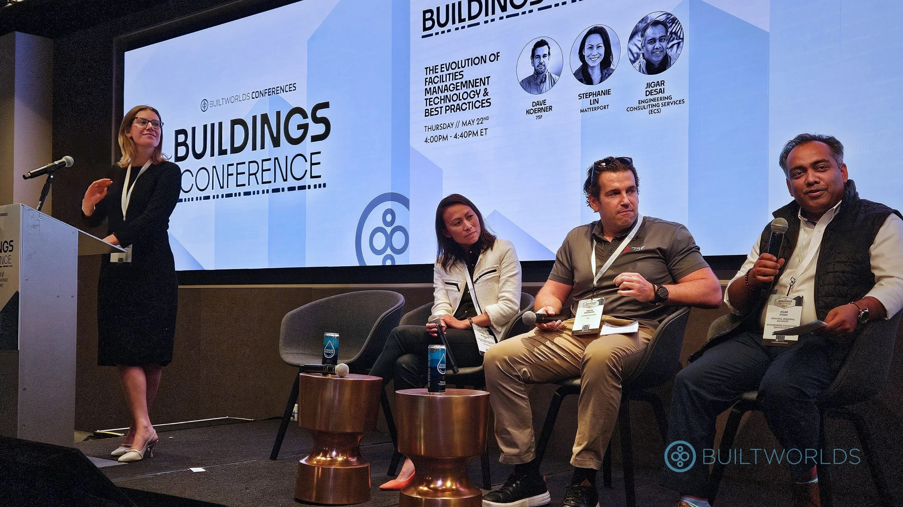 Jigar Desai on stage at BuiltWorlds Buildings Conference in New York