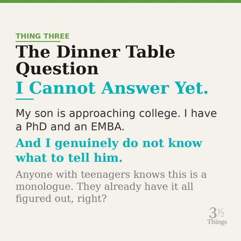 Thing Three: The Dinner Table Question